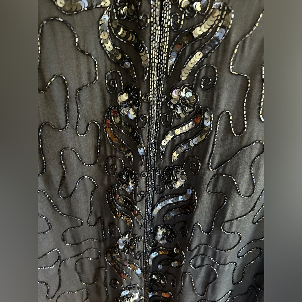 JAISGUMO vintage sequin silk jacket Sz M